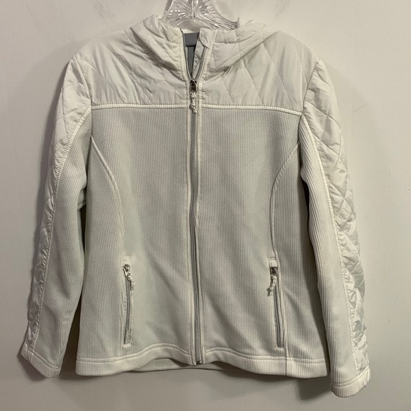 Free Country White part quilted hooded jacket, Size Medium, see measurements - Picture 1 of 7
